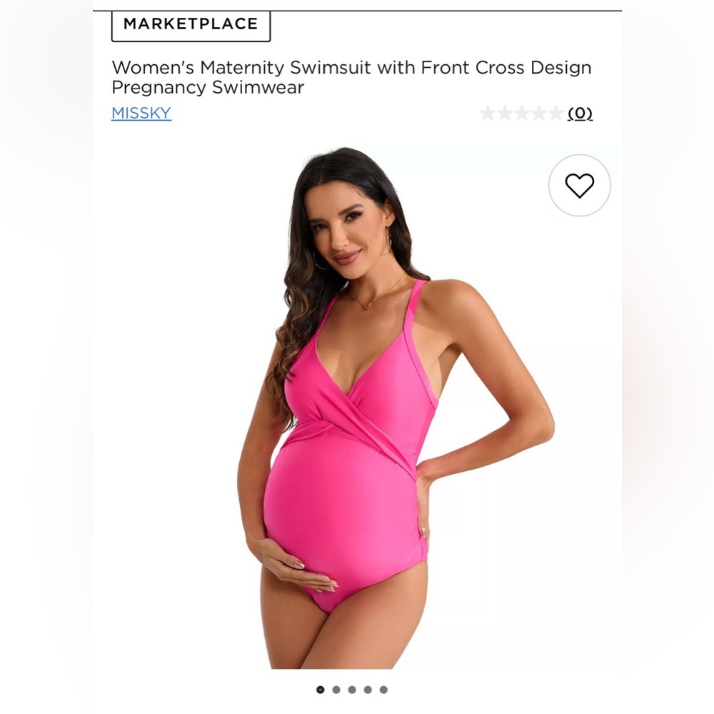 NWT! Women's Maternity Swimsuit with Front Cross Design Pregnancy Swimwear